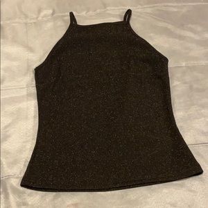 Sparkly Black Halterneck Top